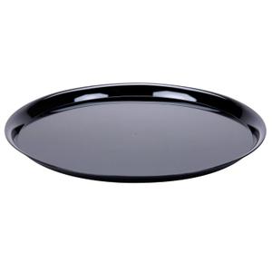 CheckMate Heavyweight Plastic Round Catering Tray with High Edge, 16-Inch Diameter, Black (25-Count)