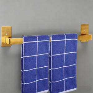 Bathroom Towel Bar Self Adhesive, No Drilling Towel Rack Easy to Install,Hand Towel Holder Made of Premium Stainless Steel Sticky on Hand Towel Hanger for Kitchen, Toilet.(24IN, Gold)