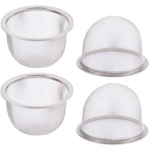 Uxcell 4pcs Stainless Steel Mesh Tea Leaves Stainer Teapot Screen 3.1 Inch for Straining Teas and Cocktails or Sifting Flour Sugar Spices and Herbs Silver Tone