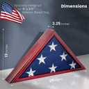 Glass Front Flag Display Case for Burial Flag - Wall Mounted 9.5 X 5 Feet Flag Box for American Veteran Flag and Folded Flag Display - Ideal for Honoring Military Service (Mahogany)