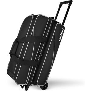 Goloni 3 Ball Bowling Bag with Wheels, Rolling Bowling Roller Bag with Retractable Handle for Balls & Bowling Accessories