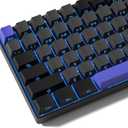 Shine Through Double Shot PBT Keycaps Set, Cherry Profile Custom Keycaps 60 65 75 100 Percent for 61/64/68/84/87/100/104/108 Retro Gaming Mechanical Keyboard, Black Purple