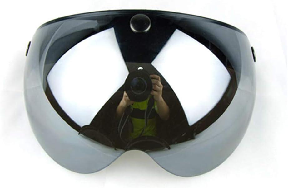 WANCAR Universal Motorcycle Retro Pilot-Style Standard 3 Snap-Button Visor Flip Up Down Open Face Helmet Wind Shield (Mirrored)