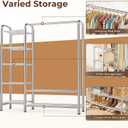 Heavy Duty Clothes Rack with 5 Tiers Shelves, Max Load 670LBS, Portable Freestanding Multi-Functional Metal Clothing Rack with Hanging Rods Organizer System for Bedroom Closet Wardrobe, Chrome