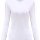2 x SSLR-Thermal-Shirts for-Women-Turtleneck Long Sleeve Tops Fleece Lined Winter Slim Fitted Mock Neck Base Layer