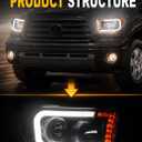 LED DRL Headlight Assembly Fit 2007-2013 Toyota Tundra
for 2008-2017 Sequoia Projector Headlights Pair of Left & Right Side Replacement Black Housing Amber Reflector