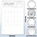 Guasslee Extra Large Wall Calendar 2026-2027,30"x20" Vertical Calendar 2026,18-Month Desk/Wall Planner from Jan. 2026 - Jun.2027,Monthly Hanging Planner Spiral Bound For School Home Office Organizing