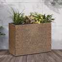 BAYN Large Rectangular Metal Garden Block Planter Box 32x12x24 Inch | Hand-Hammered, Thicken and Weather-Resistant Coating, Heavy Duty, Easy Assembly, Planter for Patio, Porch, Deck