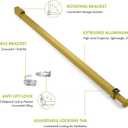 Ideal Security Sliding Door Security Bar with Childproof Lock, Adjustable, for Patio Doors and Sliding Glass Doors, Metallic Gold (25.75-47.5 Inches)