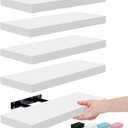 Sorbus 16 Inch Floating Shelves for Wall (5 Pack, White)