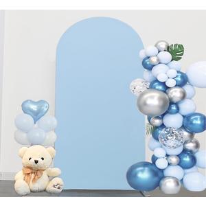 Baby Blue Chiara Arch Cover - 7.2 FT Wedding Arch with Stand - Party & Proposal Decor Baby Blue Chiara Arch Cover - 7.2 FT Wedding Arch with Stand - Party & Proposal Decor