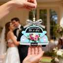 3 x Valentines Day Engagement Gift for Couples  Our Adventure Awaits Wooden Car Hanging Ornament, Just Engaged Keepsake for Future Mr & Mrs, Romantic Bride to Be Gift (Blue)