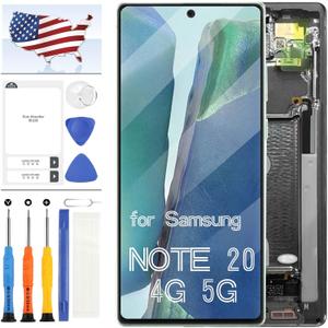 OLED for Samsung Galaxy Note 20 4G 5G N980 Screen Replacement for Samsung N980 N981B N981U N981U1 N9810 LCD Display Touch Screen Replacement Digitizer Glass Assembly with Tool (Black with Frame)