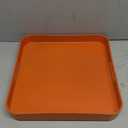 Square Orange Decorative Serving Tray with Handles, Versatile Ottoman Tray for Coffee Table, Entertaining, Outdoor Patio, Living Room, 13*13*1.6