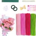 400 Pcs Pipe Cleaners Craft Kits for Flower Colored Fluffy Fuzzy Sticks Chenille Stems Art Supplies for Projects Creative DIY Room Decor, Christmas Decorations, Creative Gift (Pink)