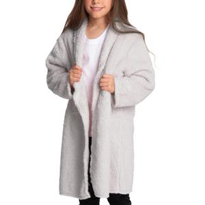 Mad Dog Sherpa Fleece Cardigans for Girls 5-12 Y, Cozy Kids Winter Fall Sweater Coats, Long Jacket for Home & Outdoor Wear (9-10 Years)
