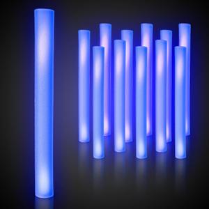 Fun Central LED Foam Sticks - Pack of 12, 16-Inch, 3 Light-Up Modes For Mardi Gras & St Patricks Day (White)