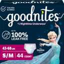 GoodNites Girls Nighttime Underwear, Size S/M, 44 Ct, 2 Packs of 22
