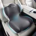 FLORICH Memory Foam Truck Seat Cushion, Car Seat Cushion and Lumbar Support Pillow for Office Chair, Ergonomic Back Support & Sciatica Relief for Long Drives (Grey)