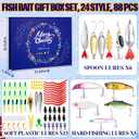 2 Set Christmas Fishing Gift for Men Advent Calendar 2025, 256 Pcs Fishing Lure Advent Calendar 24 Day Countdown Tackle Kit for Adults Fisher Men Women Father Grandpa Teen Boys, Xmas Gift
