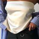 SweatyRocks Women's Sexy Backless Cropped Satin Going Out Tops (White, L)