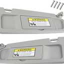 Nakuuly Left Driver and Right Passenger Side Sun Visor Gray Compatible with Honda Civic 2006 2007 2008 2009 2010 2011 Replaces # 83280-SNA-A01ZC 83230-SNA-A01ZC