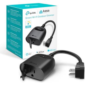 Kasa Outdoor Smart Dimmer Plug, IP64 Plug- in Dimmer for Outdoor String Lights, Compatible with Alexa, Google Assistant & SmartThings, Long Wi-Fi Range 2.4Ghz, No Hub Required, ETL Certified(KP405)