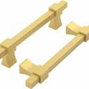 Haidms 10 Pack Gold Cabinet Handles Adjustable Cabinet Pulls, 1-3/8" to 4" (35-102mm) Hole Centers Square Drawer Pulls for Kitchen
