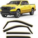 in-Channel Window Rain Guard for Dodge RAM 1500 (New Body Style Includes TRX) 2019-2025 2026 Crew Cab Truck Rain Guards Side Window Visors Low Profile Vent Visor Window Deflectors Vent Shades