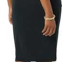 Amazon Essentials Women's Cap Sleeve Boat-Neck Faux Wrap Dress, Large