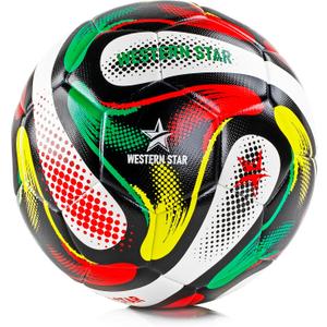 Western Star Soccer Ball Helix- Size 3 4 5 - Official Match Grade Soccer Balls - Attractive and Durable Design (Gaea)