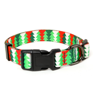 HEELE Christmas Dog Collar, Adjustable Soft Dog Collar for Small Medium Large Dogs,Christmas Tree Patterned Puppy Collars with Quick Release Buckle Christmas Tree S Length 9.84''-14.96'' 