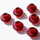 VOHO Vintage Red Candlestick Holders for Christmas Decorations, 6pcs Stackable Candle Stick Candle Holder for Valentines Day Decoration, Ribbed Taper Candle Holders for Candlesticks & Tea Lights