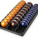 Coffee Pod Storage holder,Drawer Insert tray Holds 60-90pods Compatible with Nespresso Vertuo Vertuoline Capsules for Kitchen,Home,Office (Black)