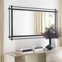Large Black Mirror, 55'' x 31'' Rectangle Dining Room Mirror with Metal Frame, Modern Wall Mirrors Decorative for Living Room, Bathroom, Entryway, Bedroom