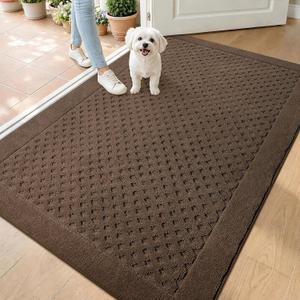 Dirt Trapper Door Mat 36"x 60", Non-Slip Entryway Rugs, Brown