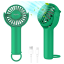 2 IN 1 Portable Mini Handheld Fan with Keychain Stand, Personal Powerful Cooling Fan, Small Battery Operated Table Fan, Quiet Hand Fan, USB Rechargeable, Birthday Gifts for Women Mom Green and Purple 2 Pack