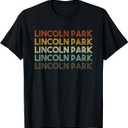 Lincoln Park, Michigan - Retro Vintage City Shirt T-Shirt (Small, Black)