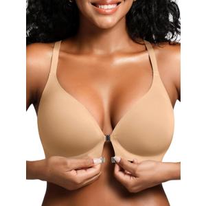 Racerback Bras with Metal Magnetic Front Closure Wireless for Women No Underwire Seamless Supportive Bralettes XL