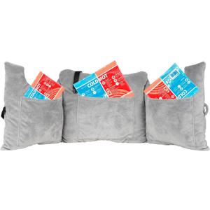 MOYOAMA Post Mastectomy Pillow - Recovery After Breast Cancer Surgery, Breast Augmentation - Lightweight Post Surgery Pillow with 4 Built-in Pockets to Support Healing - Breast Cancer Gifts for Women (Grey Plush)
