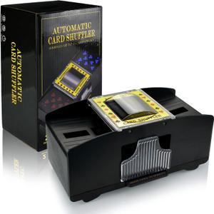 Nileole 2 Decks Automatic Card Shuffler, Battery-Powered Shuffler for UNO, Phase10, Texas Hold'em, Poker, Home Card Games, Blackjack, Party Club