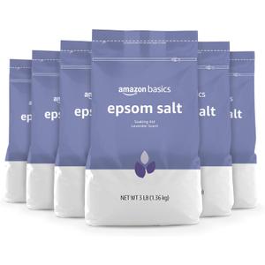 Amazon Basics Epsom Salt Soaking Aid, Lavender Scented, 3 Pound, 6-Pack (Previously Solimo)