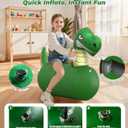 JOSEN Bouncy Hopper Giant Dinosaur Ride On Toys, Inflatable Bouncing Animal Hopper with Hand Pump, Jumping Hopping Toys Up to 250lbs, Indoor Outdoor Bouncers for Teen Kids Girls Boys Ages 5+ (2 Pack)