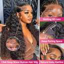 13x6 Deep Wave Lace Front Wigs Human Hair Curly Wet and Wavy HD Lace Front Wigs 200% Density Glueless Pre Plucked Frontal Wigs Human Hair Wig For Women 28 Inch