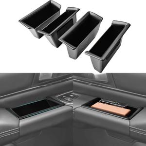 EDBETOS Door Side Storage Box Handle Container Compatible with Ram 1500 2019-2024 2025 Accessories, ABS Inner Door Handle Organizer Phone Pocket Organizer Insert Tray Glove Pallet, 4PCS Set