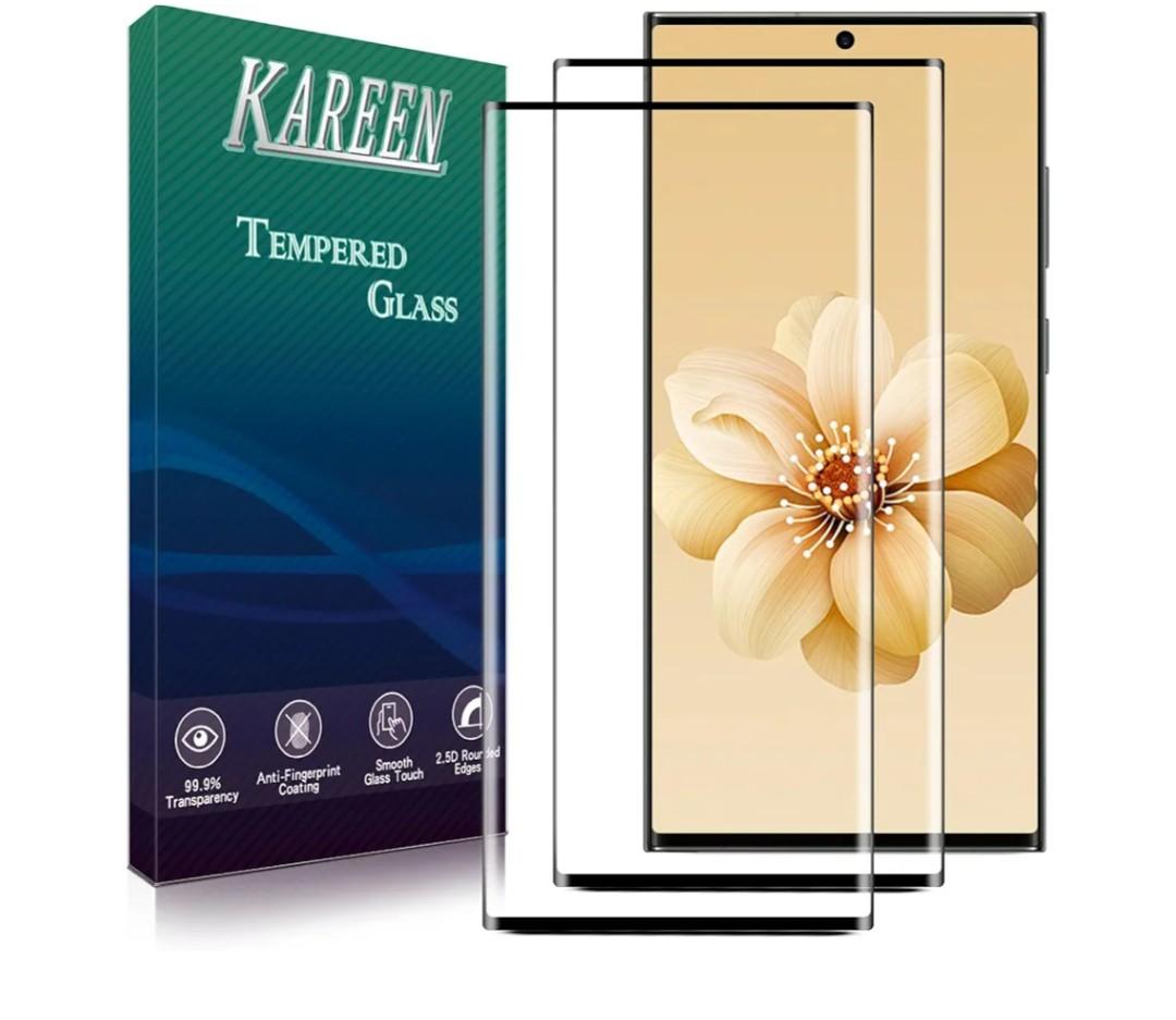 KAREEN 1 Pack Screen Protector for Samsung Galaxy S23 Ultra Tempered Glass Film, 3D Full Coverage, 9H Hardness, Anti Scratch, Case Friendly