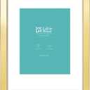 LaVie Home 14x18 Picture Frame Gold Poster Frame,Display Pictures 12x16 with Mat or 14x18 Without Mat, Stable and Sturdy Frame and Polished Plexiglass, Horizontal and Vertical Format of The Walls
