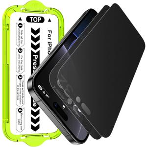 Esanik 2-Pack for iPhone 17/16 Pro Matte Privacy Glass Screen Protector, Anti-Glare & Anti-Spy,Anti-Reflection, Smooth as Silk, Military-Grade 9H Hardness,Flawless Fit Tray