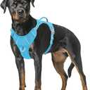 BARKBAY No Pull Dog Harness Large Reflective Dog Harness with Front Clip and Easy Control Handle for Walking Training Running with ID tag Pocket(Blue,XL)