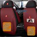 Car Seat Covers for 2 Seats - Nappa Leather 3D Foam Back Support, Super Breathable, All Season Car Seat Cushion with Storage Bags, Universal Fit for Most Cars, Colour- Red Black